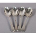 A GEORGE V SET OF FOUR SILVER TABLESPOONS, London 1917 Manoah Rhodes & Sons Ltd, approximately 11oz