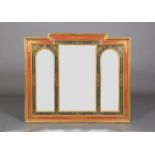 A VICTORIAN GILTWOOD FRAMED OVERMANTEL MIRROR of stepped outline, having a rectangular bevelled