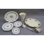 Royal Doulton Leighton, various plates/platters, Royal Doulton Daventry ladle and bowl,