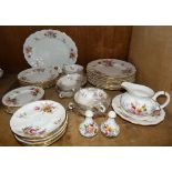 A Royal Crown Derby 'Derby Posies' dinner service comprising, six consommé cups and six saucers, six