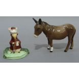 A Beswick figure of a donkey, together with a Beswick figure Kitty McBride the Racegoer No 2528 with