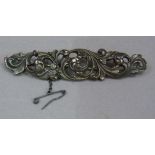 A Norwegian silver brooch by H C Ostrem A/S in pierced silver form