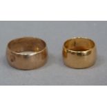 Two rings both in rose coloured metal (tests as 9ct gold), total approximate weight 6gm