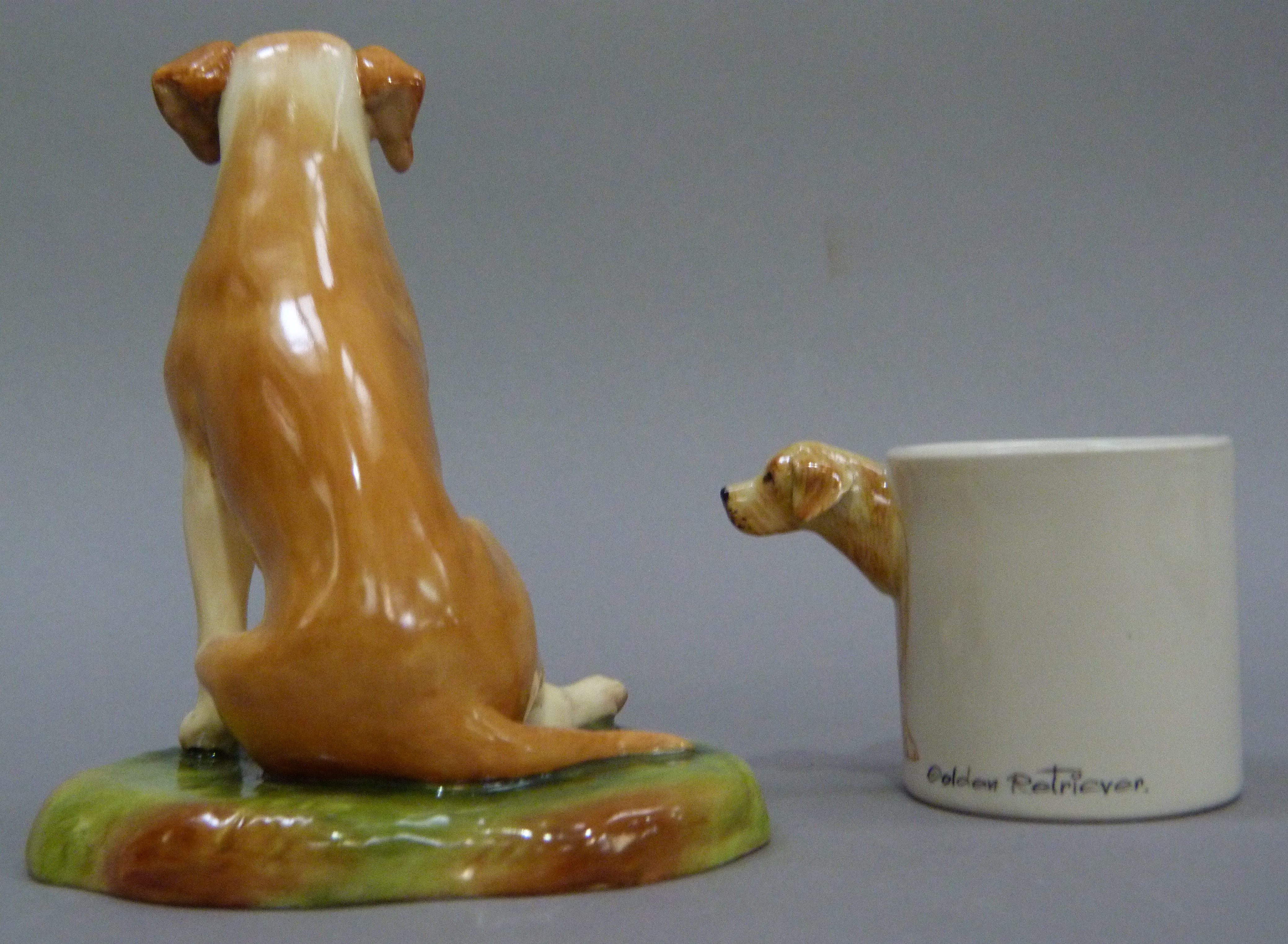 A china figure of a labrador by Royale Stratford together with a golden retriever mug the handle - Image 2 of 4
