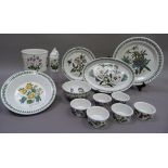 Portmeirion Botanic Garden ware including plant holder, oval platter, set of six ramekins, salt