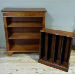 A reproduction mahogany bookcase with adjustable shelves, boxwood strung, 91cm wide x 107cm high,