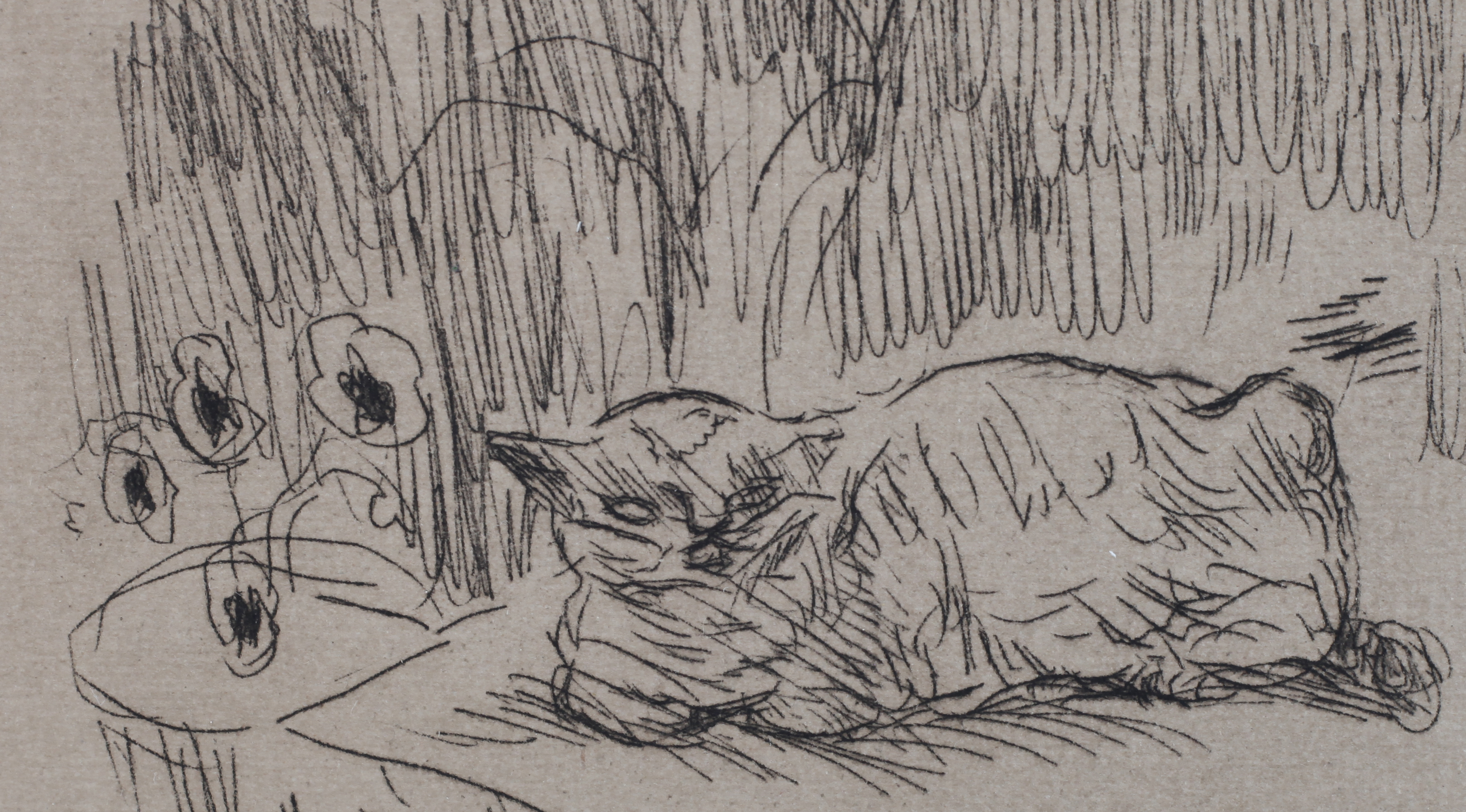 After Pierre Bonnard French (1867-1947) Le Chat, etching on buff paper, initialled within the plate, - Image 3 of 3