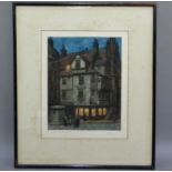 By and After F Marriott, Edinburgh, John Knox's house, colour etching, published 1923, 31cm x 25cm