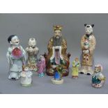A small quantity of reproduction Chinese figures of immortals and children; together with two