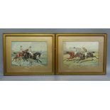 After Herring - Steeple chase, a pair, watercolours, both bear signatures