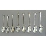 Eight George V silver teaspoons, total approximate weight 100gm