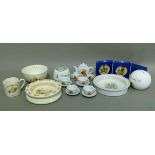 A quantity of nursery items including Doulton, Bunnykins and a childs miniature tea service