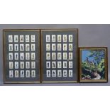 A set of Players cigarette cards, British army uniforms, fifty displayed and framed in two frames;