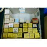 A box of vintage radio and other valves including thirteen Tungsran, six AB8, six CV7, six X2 and
