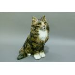 Winstanley Cats long haired tabby signed to base, 24.5cm high