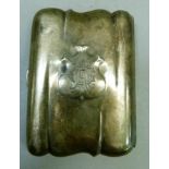 A silver cigarette or cheroot case of bracketed outline engraved with a monogram to the cartouche,