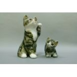 Winstanley Cats tabby mother and kitten, signed to base, 22cm high and 10cm