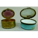 A 19th century Bilston enamel box the cover with verse 'May charms like these be still my ___ and