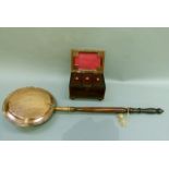 A 19th century and later mahogany tea caddy interior fitted with three lidded compartments (