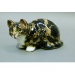 Winstanley Cats tabby cat in a crouched position, signed to base, approximately 9cm high