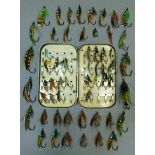A good and extensive collection of salmon and trout flies by various makers including: Jack Scott,