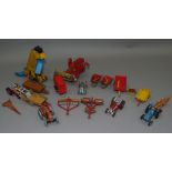A quantity of Dinky toys agricultural vehicles, including Weeks Farm tipping trailer, Massey