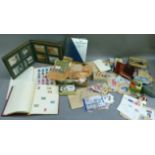 A sorter selection with a large number of loose stamps, covers, philatelic stationery and one