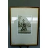 Arthur Spencer Peter Pan in Kensington Gardens, black and white etching, artist proof, signed in