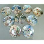 A set of nine Coalport china decorated birds frosty mornings limited edition collection