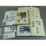 Three GB stamp albums 1840-1975, includes early QV, One Penny Black, small crown wmk, one Twopenny