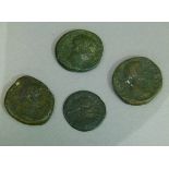 Roman - 3 x copper coins of Augustus, Hadrian and Crispina and 1 other