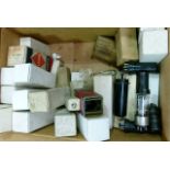 A collection of vintage small, medium and large valves, mostly unbranded including a Cossor S130P,