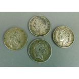 France 3 x silver five francs dated 1831, 1843 & 1868 plus Belgium five francs 1869