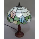 A small Tiffany style glass table lamp, 38cm high