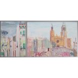 ARR DRUIE BOWETT (1924-1998) Spain, townscapes, watercolour, initialled to lower left, 37cm x 24cm