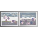 ARR DRUIE BOWETT (1924-1998) Landscape, Cornwall, mixed media, on card, a pair, signed and dated (