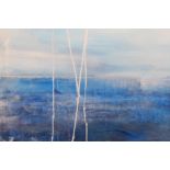 RACHEL TOWNSEND (British 20th/21st century), Moment in Blue, abstract, oil on canvas, signed and