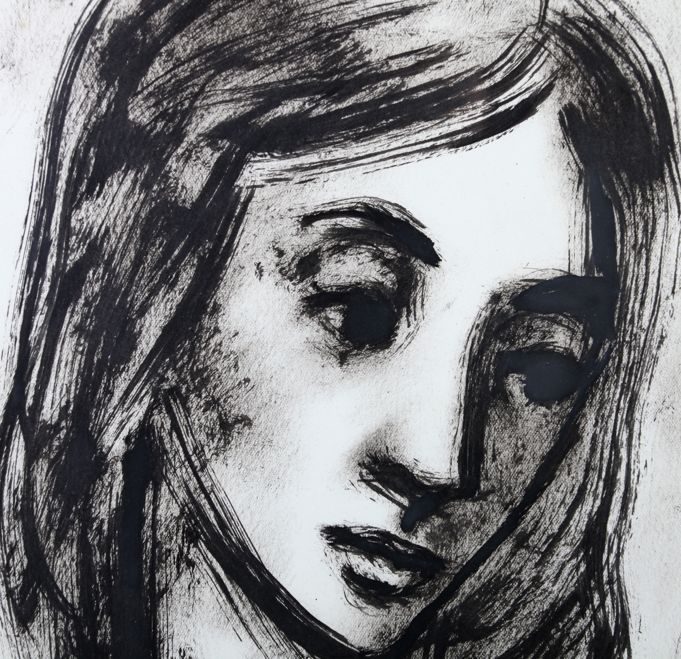 ARR JEAN-GEORGES SIMON (Hungarian 1894-1968) Young Woman, portrait, head and shoulders, ink and - Image 2 of 4