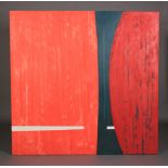 ARR DRUIE BOWETT (1924 -1998), Red Propinquity, abstract, oil on canvas, signed and dated (19)65