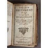 [The Holy Bible. London, John Field, 1658]. 12mo, lacks all before first page of Genesis, separate