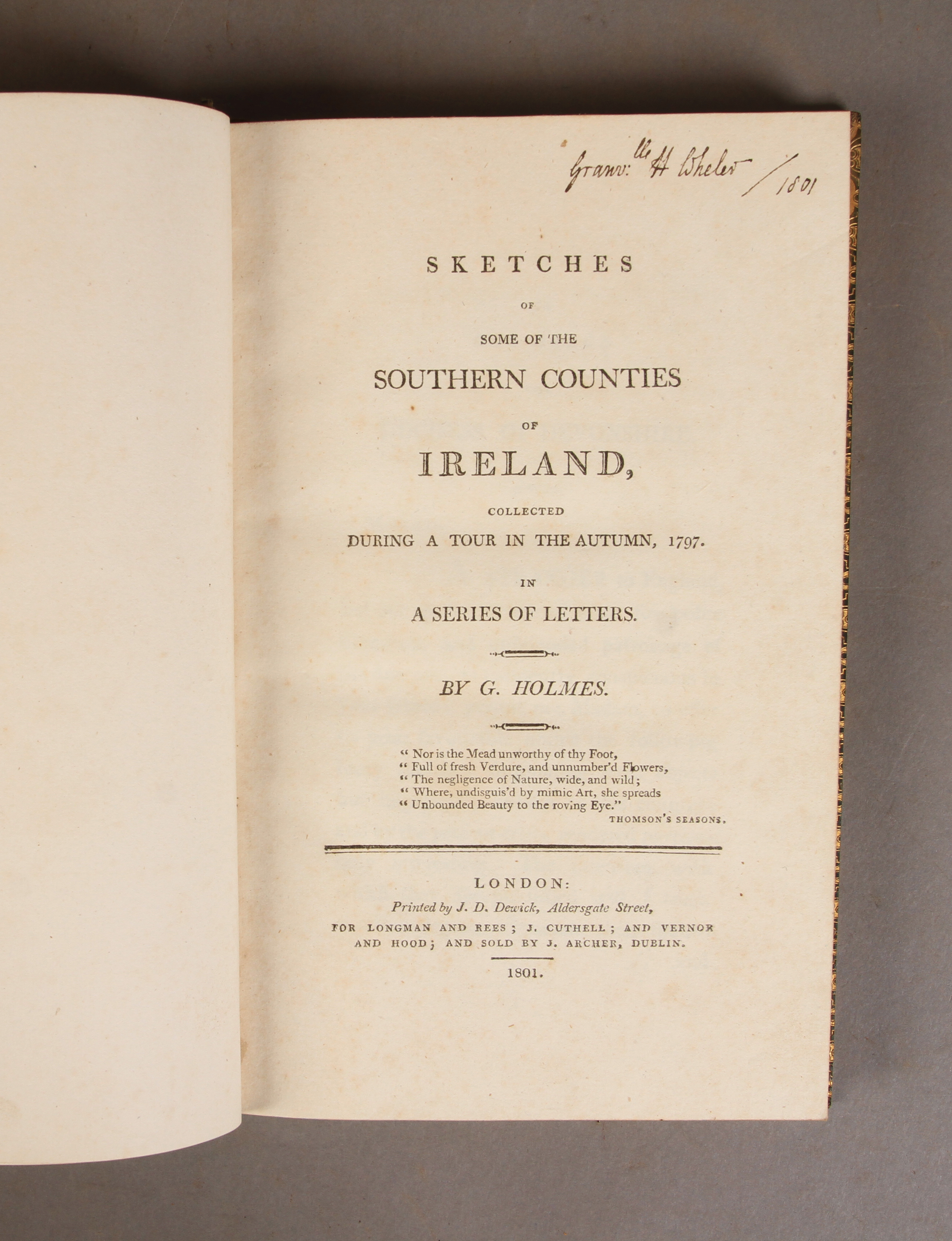 Holmes, G, Sketches of some of the Southern Counties of Ireland, collected during a Tour in the - Image 2 of 4