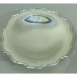 An Edward VIII Art Deco silver tazza with piecrust border, Birmingham 1936, 26cm diameter,