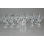 A set of six Waterford Kenmare wine glasses and six sherry glasses of the same design, together with