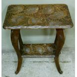 A late 19th century occasional table, rectangular all over carved with leafage