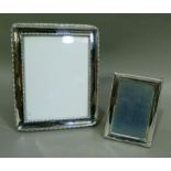 A silver photograph frame, rectangular, bead and reel border, Sheffield 1916, 25.5cm x 21.5cm