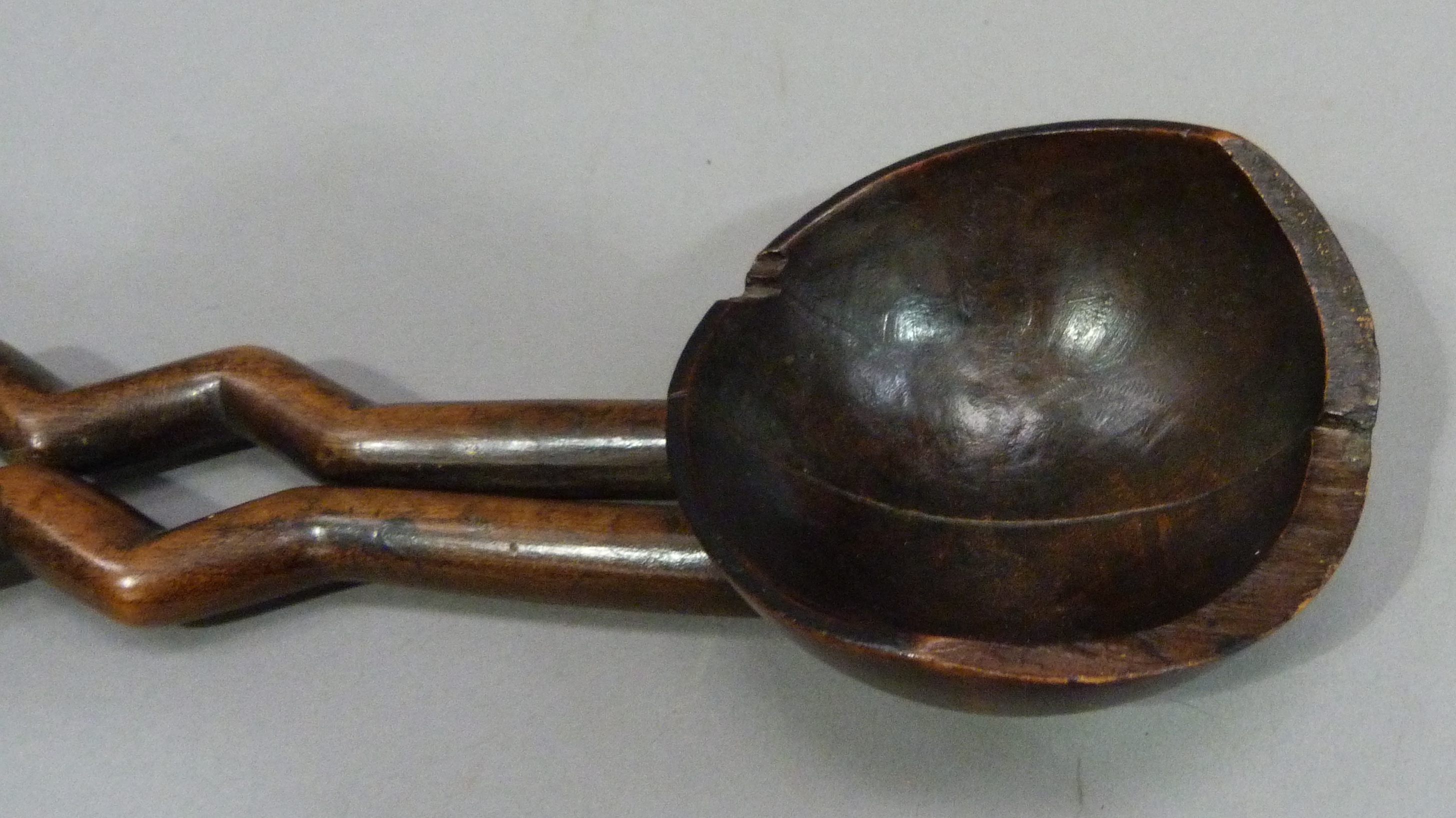 A treen ladle with open work decoration, 50cm long - Image 3 of 4