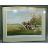 By and After Madelaine Selfe, The Duke of Beaufort with his hounds in Badminton Park 1973, limited