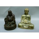 Two figures of Buddha, one gilded