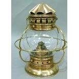 A copper and brass yacht riding lantern