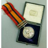 A South African campaign medal for 4129 L Corpl. F Light Hampshire reg with bars for South Africa